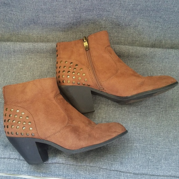 Sam & Libby Shoes - Studded Booties Sam and Libby Brown